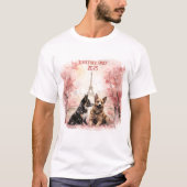 Valentinstag in Paris - Paar Hunde - T-Shirt (Vorderseite)