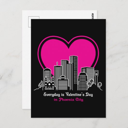 Valentinstag in Phoenix Stadt Postkarte (Vorne/Hinten)