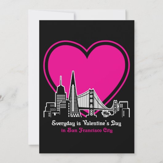 Valentinstag in San Francisco City Einladung (Vorderseite)