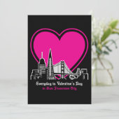 Valentinstag in San Francisco City Einladung (Stehend Vorderseite)