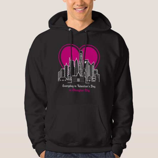 Valentinstag in Shanghai Hoodie (Vorderseite)