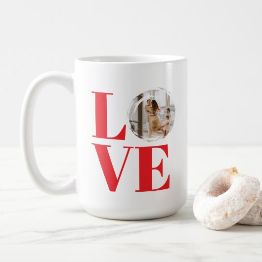 Valentinstag individuell anpassbarer Bilderrahmen Kaffeetasse (Mit Donut)