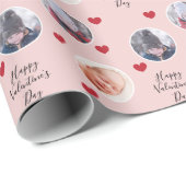 Valentinstag individuelles Foto Geschenkpapier (Rolleneckpunkt)
