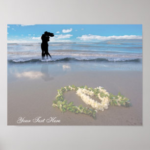 Valentinstag inspiriert - Herz-geformte Blumen-Leu Poster