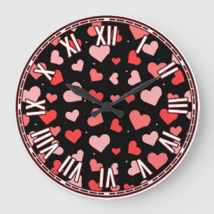 Valentinstag inspiriertes Design Große Wanduhr