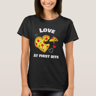Valentinstag Italienische Liebe First Bite Pizza K T-Shirt