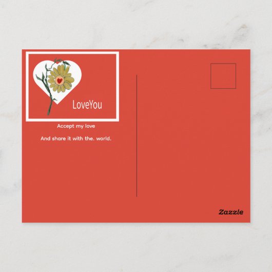 Valentinstag Jeden Tag Liebe Dich Gefühl  Postkarte (Rückseite)