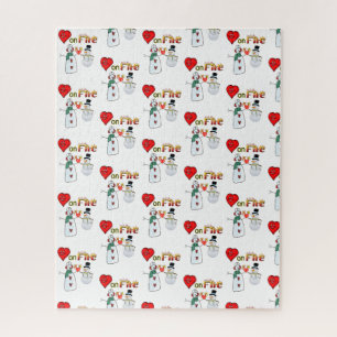 Valentinstag Jigsaw Puzzle Hearts Fire Snowman