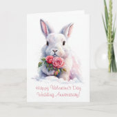 Valentinstag Jubiläum Niedlich Bunny Karte (Vorderseite)