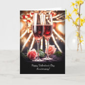 Valentinstag Jubiläum Pink Champagne Rose Karte (Gelbe Blume)