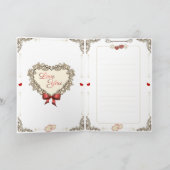 Valentinstag - Junge und Mädchen tanzen. Feiertagskarte (Innenseite)