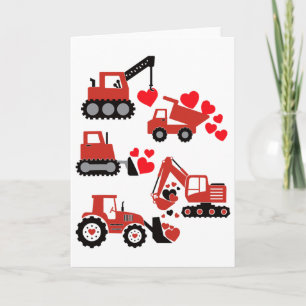 Valentinstag Jungen Kinder Kleinkind Bau Fahrzeug Karte