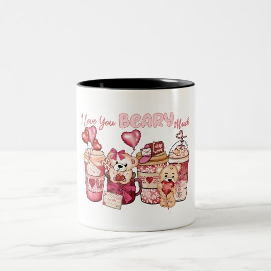 Valentinstag Kaffee 2024 in Liebe u Zweifarbige Tasse (Mittel)