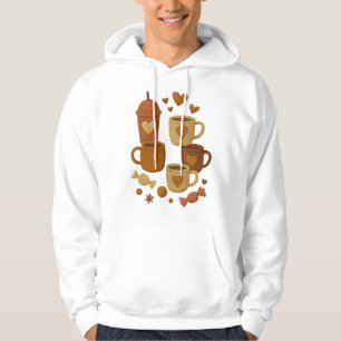 Valentinstag Kaffee Liebe Gestrickte Herzen Umarmu Hoodie