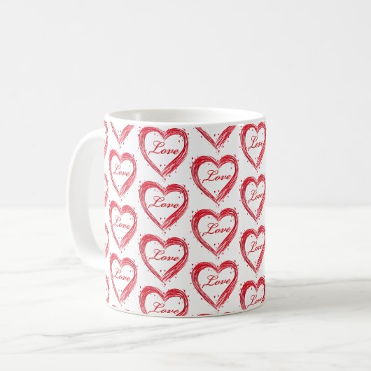 Valentinstag Kaffeepause Tasse (Vorderseite Links)