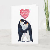 Valentinstag Kaiser Pinguin Feiertagskarte (Vorderseite)