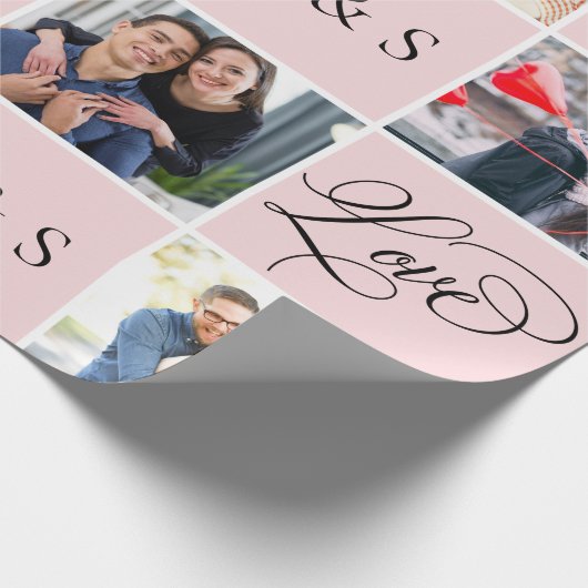 Valentinstag Kalligrafie Fotosammlung Geschenkpapier (Ecke)