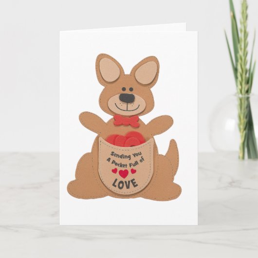 Valentinstag Kangaroos - Urlaubskarte Feiertagskarte (Vorderseite)