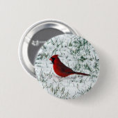 Valentinstag Kardinal Klassischer Rundaufkleber Button (Vorne & Hinten)