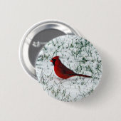 Valentinstag Kardinal Klassischer Rundaufkleber Button (Vorne & Hinten)