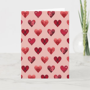 Valentinstag-Karo-Herzen-Karte Karte
