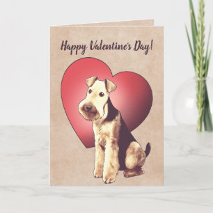 Valentinstag-Karte Airedales Terrier Feiertagskarte