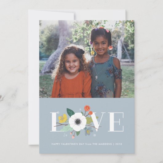 Valentinstag-Karte - Blütenblau - Liebe Feiertagskarte (Vorderseite)