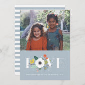 Valentinstag-Karte - Blütenblau - Liebe Feiertagskarte (Vorne/Hinten)