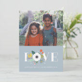 Valentinstag-Karte - Blütenblau - Liebe Feiertagskarte (Stehend Vorderseite)