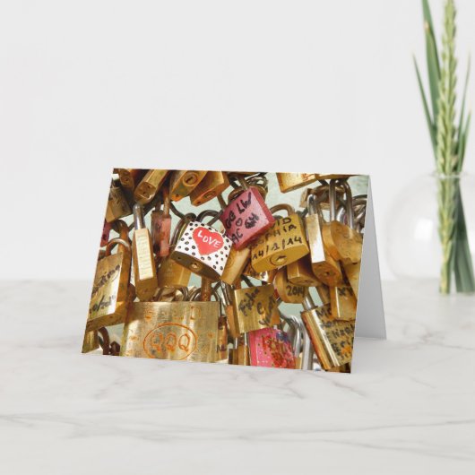 Valentinstag-Karte der Liebe Padlock Feiertagskarte (Vorderseite)