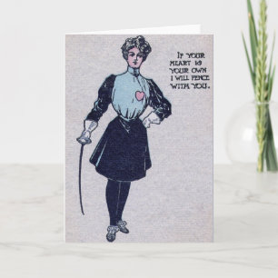 Valentinstag-Karte der Vintagen Frau Feiertagskarte