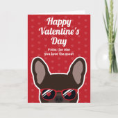 Valentinstag-Karte des braunen französischen Bulld Karte (Vorderseite)