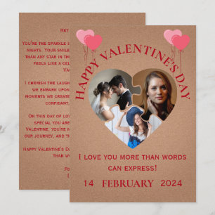 Valentinstag-Karte des Minimalistischen Fotos Dankeskarte