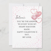 Valentinstag-Karte des rosa Herzens Einladung (Vorderseite)