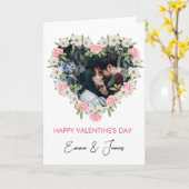 Valentinstag-Karte des Roten Herzens Foto Karte (Gelbe Blume)