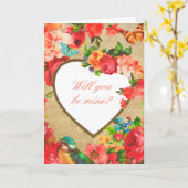 Valentinstag-Karte des süßen Blumenkohls Karte (Gelbe Blume)