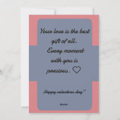 Valentinstag-Karte Feiertagskarte (Rückseite)