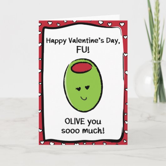 Valentinstag-Karte für Fu Karte (Vorderseite)