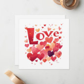 Valentinstag-Karte für Liebe und Herz Mitteilungskarte (Vorderseite/Rückseite Beispiel)