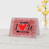 Valentinstag Karte für Oma in Rot. (Gelbe Blume)