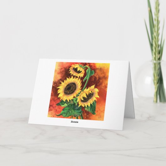 Valentinstag-Karte für Sonnenblumen Karte (Rückseite)