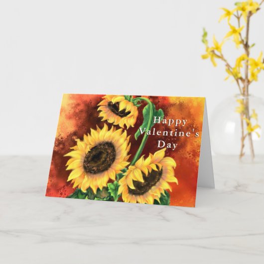 Valentinstag-Karte für Sonnenblumen Karte (Gelbe Blume)