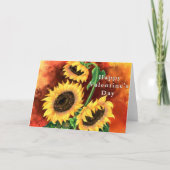 Valentinstag-Karte für Sonnenblumen Karte (Vorderseite)