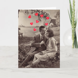 Valentinstag-Karte für Vintage Liebhaber Feiertagskarte