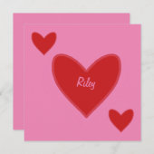 Valentinstag-Karte hübscher Roter Herzen Feiertagskarte (Vorne/Hinten)