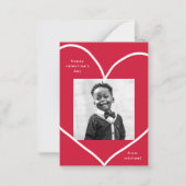 Valentinstag-Karte im Rot-und Weißherz-Unterricht Mitteilungskarte (Vorderseite)