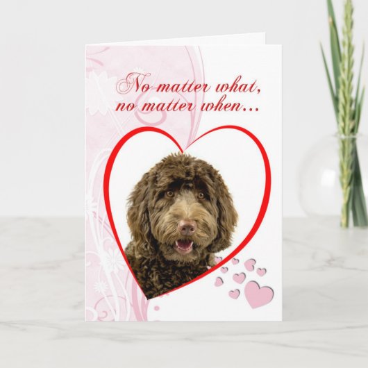 Valentinstag-Karte Labradoodle Feiertagskarte (Vorderseite)