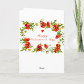 Valentinstag-Karte mit Blume und benutzerdefiniert Karte (Rückseite)