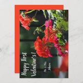 Valentinstag-Karte mit Blumen Dankeskarte (Vorne/Hinten)