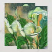 Valentinstag-Karte mit Calla Lily-Blume (Vorne/Hinten)